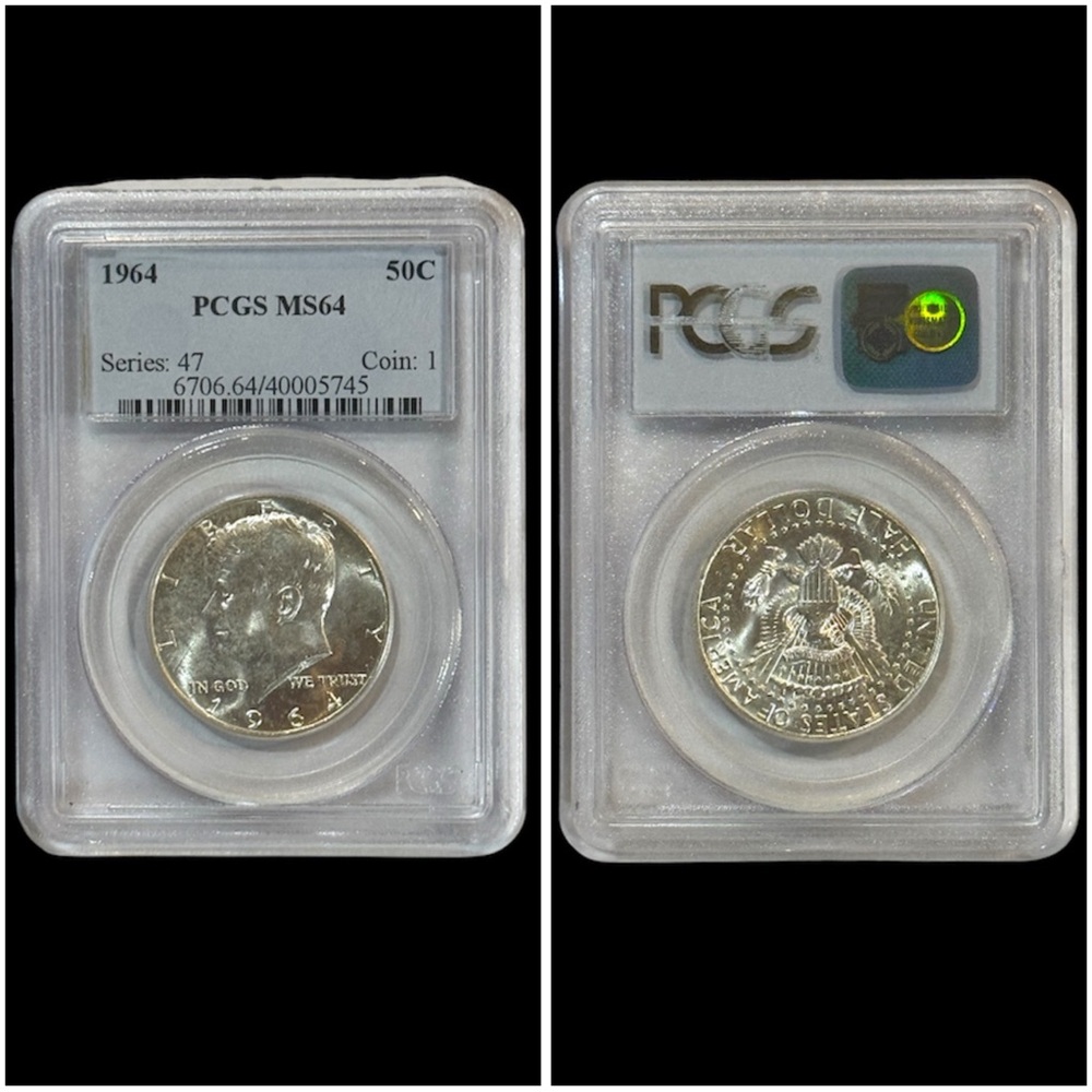 1964 JOHN F‎ KENNEDY HALF DOLLAR PCGS MS64 PCGS GRADED